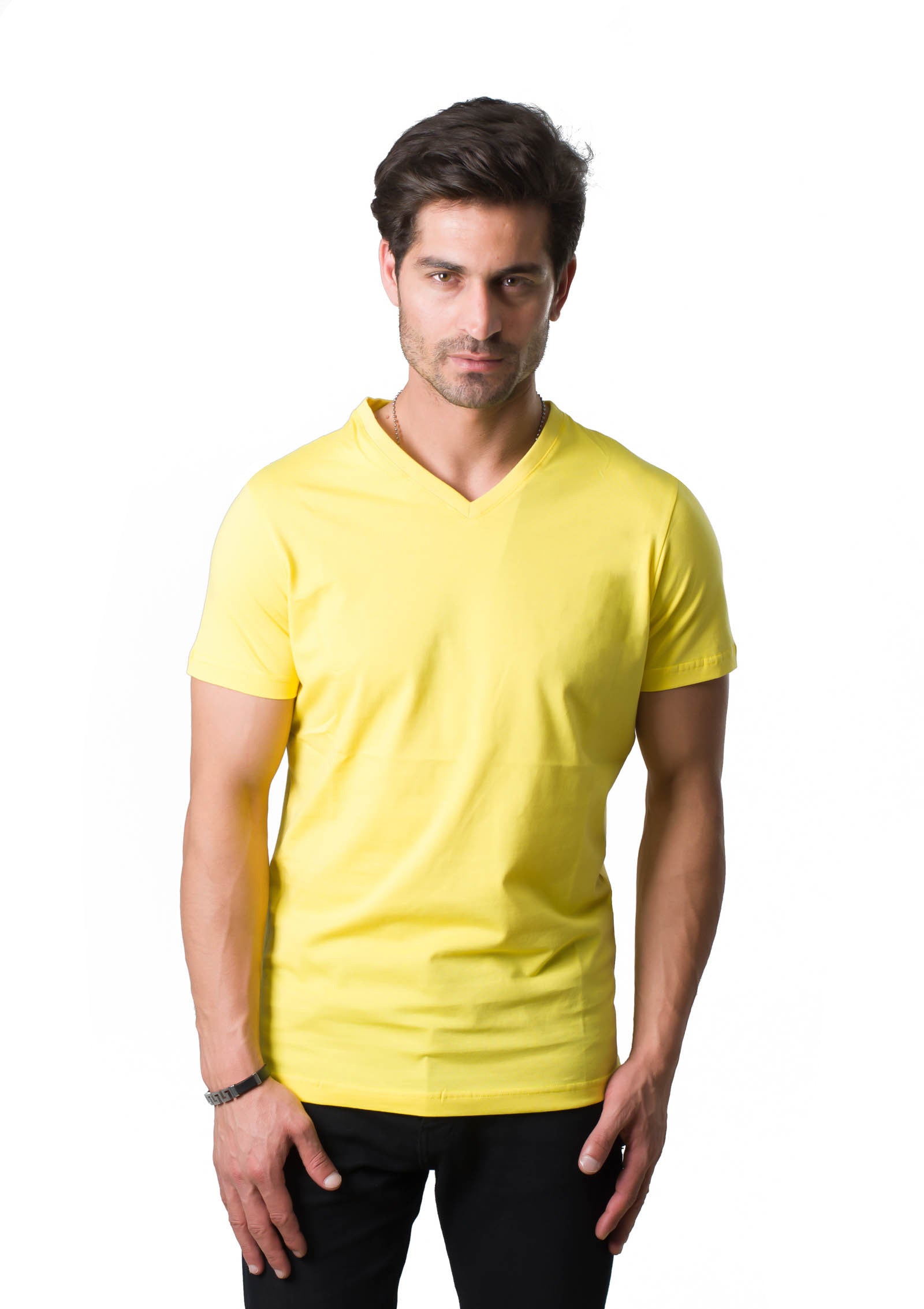 V neck t-shitr Yellow